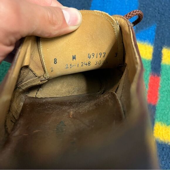 Johnston & Murphy Moc Toe Vibram Lug Sole Leather Oxfords (8) (USA Made 🇺🇸) - Picture 6 of 6